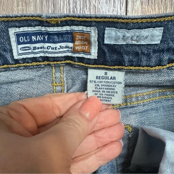 Old Navy Classic Blue Boot Cut Denim Jeans Size 8 - Picture 6 of 10